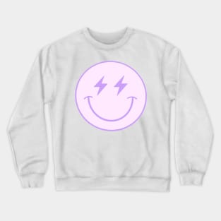 Purple lightning bolt smiley face Crewneck Sweatshirt